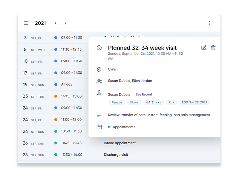 Structured calendars and standard forms